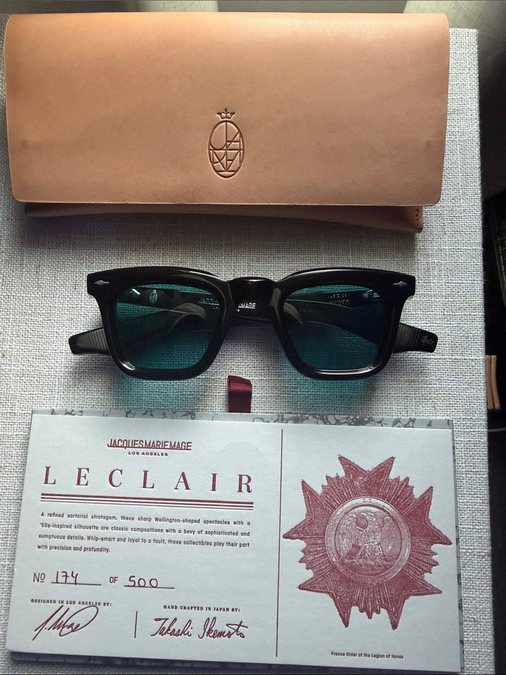 Leclaire Men’s Sunglasses in Black with Teal Lenses